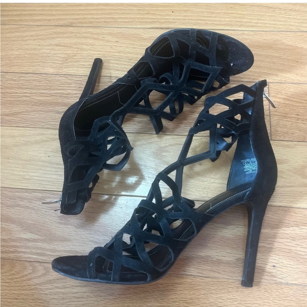 Kendall and Kylie Genuine Suede Leather Gladiator Stiletto Heels